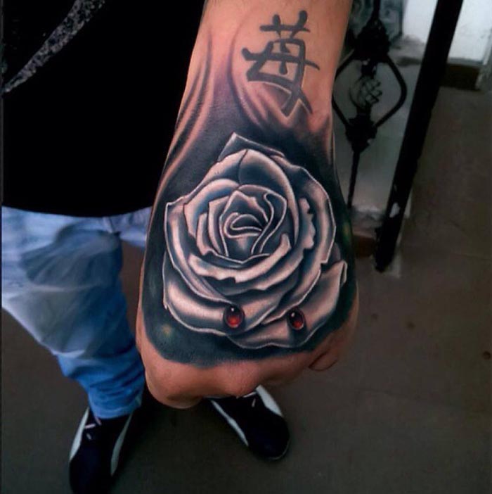 rose wrist tattoo