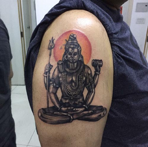 Om with trishul tattoo | Tattoos, Om tattoo, Hand tattoos for guys