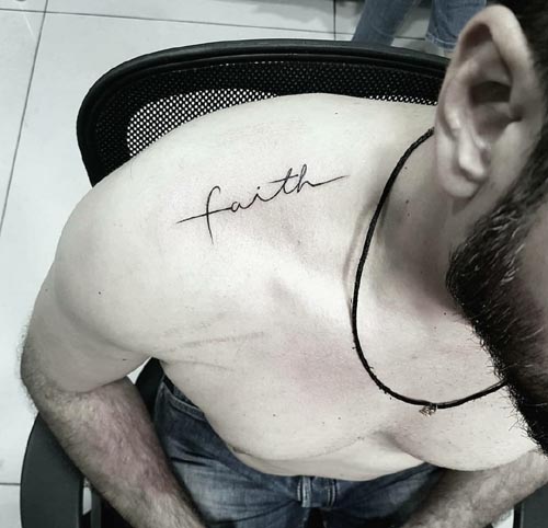 faith word tattoo design