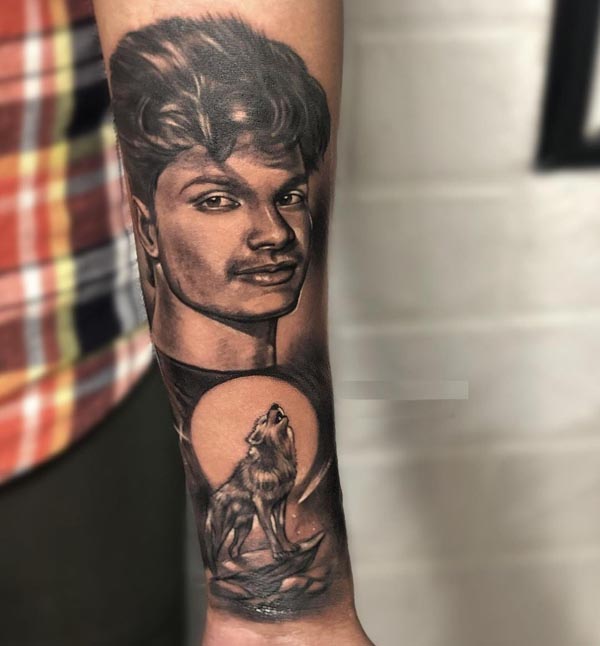 arm brothers portrait tattoo
