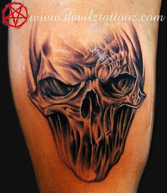dark skull tattoo art
