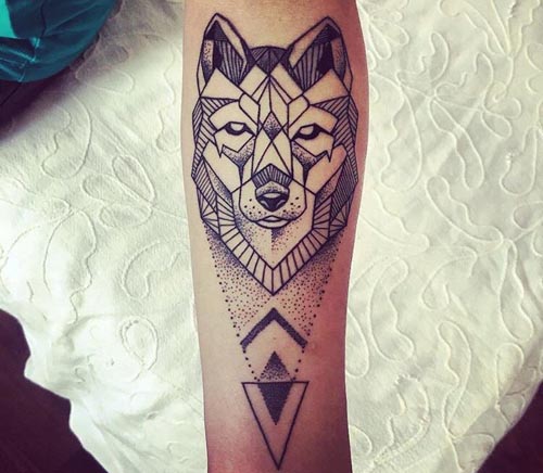 dot wolf tattoo design