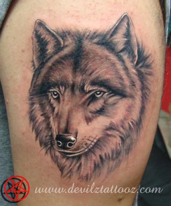 simple wolf tattoo design