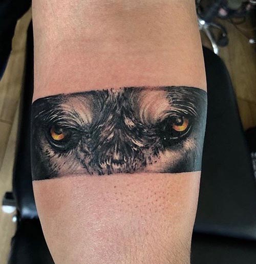 wolf band tattoo