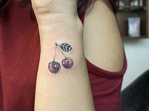 cherry fruit tattoo design