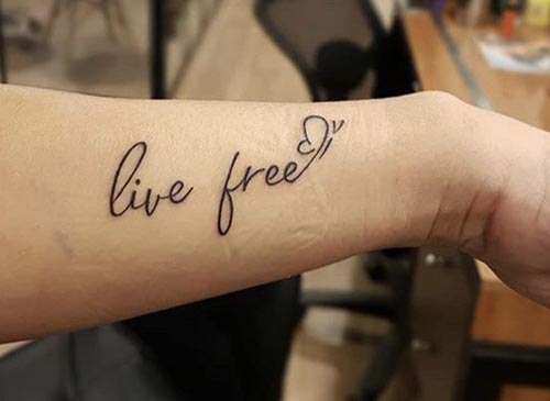 live free quote tattoo design
