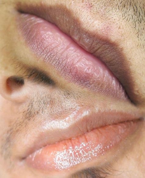 lip blushing before and after result on men lips