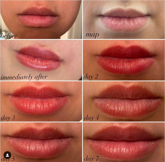 lip blushing healing pics